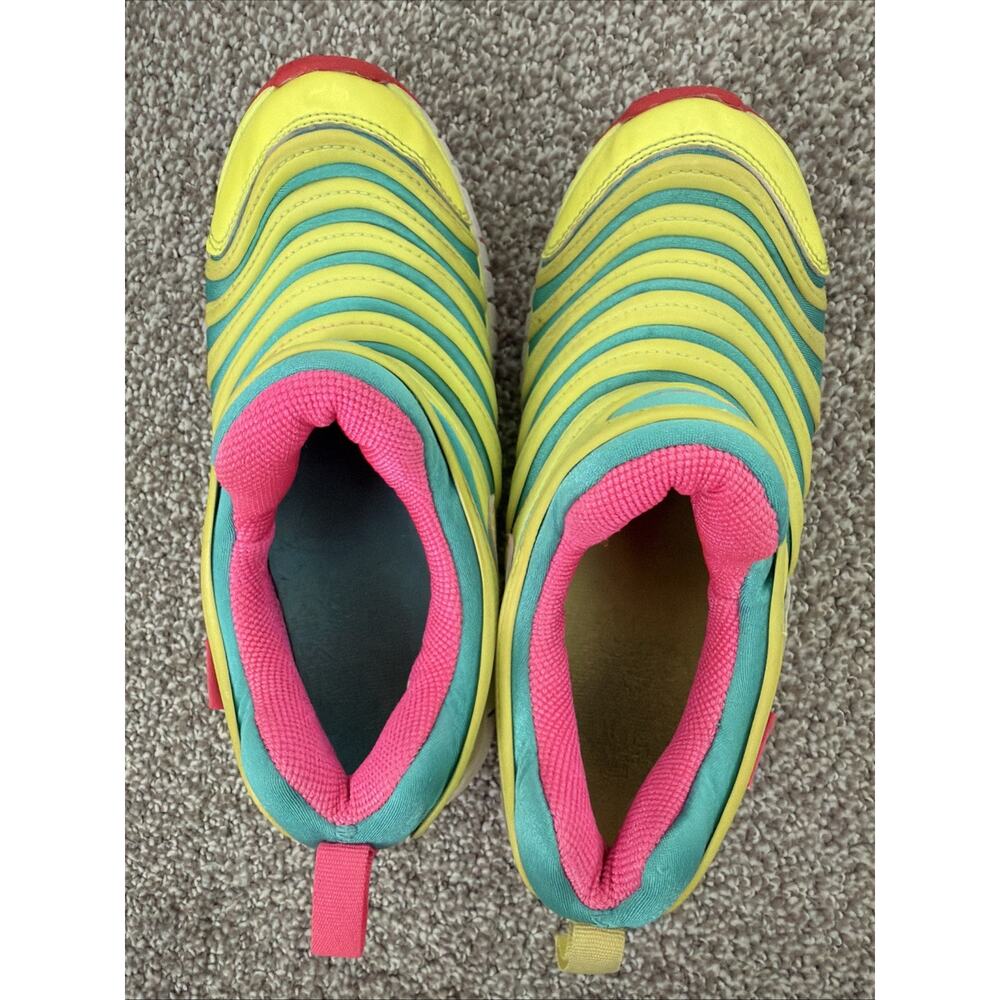 Nike Free Lime Green Pink Teal Kids Preschool Casual Shoes Size 3Y (7-10 yo) - Picture 5 of 10